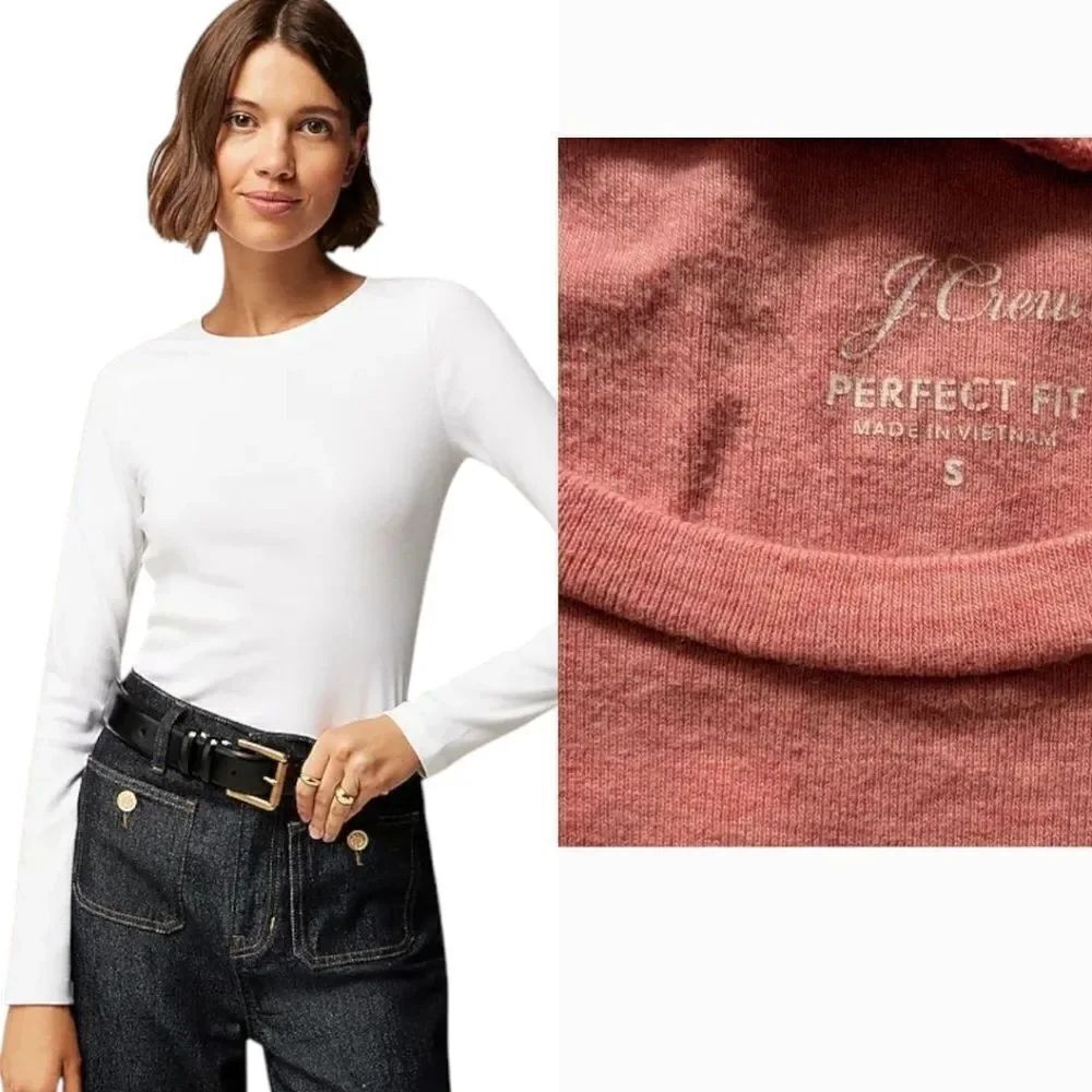 Jcrew coral  long sleeve tee sz s 💯cotton
